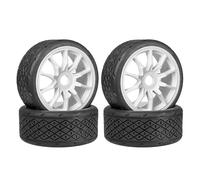 QAWSED RC Car Tyre Hub Wheels Compatible With Infraction For Limitless For Felony For FSR For Model GT For Arrma 1/7 RC Car Parts 53/107 42/100 Tire Tyre 17mm Wheel Hex(White,4pcs 100mm)