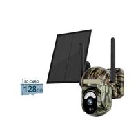 QAXRZCUCD 4MP 4G LTE Solar Trail Camera PIR Human/Animal Detection WIFI Outdoor Security Night Vision IP66 Hunting Forest Crisp Images And Videos(4MP WIFI Add 128G)