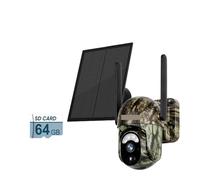 QAXRZCUCD 4MP 4G LTE Solar Trail Camera PIR Human/Animal Detection WIFI Outdoor Security Night Vision IP66 Hunting Forest Crisp Images And Videos(4MP WIFI Add 64G)