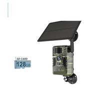 QAXRZCUCD 4MP 4G Trail Camera With Solar Panel GPS PIR Motion Detection IP66 Battery Hunting Wild IR Night Vision Forest Crisp Images And Videos(4G Camera Add 128G)