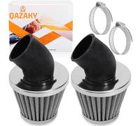 QAZAKY 2PCS 38mm 39mm 40mm 1.5inch Air Filter Cleaner 45 Degree Angled for 50cc 70cc 90cc 110cc 125cc 150cc 200cc Motorcycle ATV Quad Scooter Go Kart Moped Chopper Pit Dirt Pocket Mini Super Bike GY6