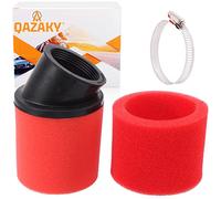 QAZAKY 50mm 1.97inch Red Angled Double Foam Pod Performance Air Filter Cleaner for 50cc-90cc 110cc 125cc 140cc 150cc 200cc 250cc GY6 Motorcycle ATV Scooter Quad Go Kart Moped Pit Dirt Bike 49mm 50mm