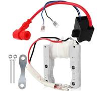 QAZAKY High Performance 2-Wire Magneto Coil + CDI Ignition Coil Compatible with 49cc - 50cc 60cc 66cc 80cc 2-stroke Engines Motorized Bicycle Motor Bike ATV Quad Scooter