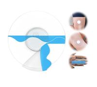 QaZanteiar Freestyle Libre Sensor Covers 100Pack Waterproof Libre 3 Sensor Patches, Round Clear Centre No Adhesive CGM Adhesive Stickers, Easy to Use&Long Stay for 14 Day Sensor Patches,Blue