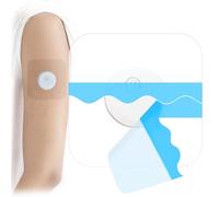 QaZanteiar Freestyle Libre Sensor Covers 60Pack Waterproof & Breathable Libre 3 Sensor Patches,Transparent CGM Tapes Without Glue in The Center,Easy to Use & Long Stay for 14 Day Sensor Patches,Blue