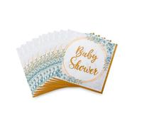 Qaziuy 20pcs Green Eucalyptus Neutral Baby Shower Napkins