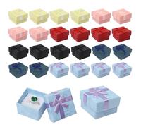 Qaziuy 24Pcs Jewellery Ring Gift Box, Small Gift Boxes with Lids Square Jewellery Display Boxes with Bow-Knot,Cardboard Boxes for Jewelry Rings, Small Watches, Necklaces Display
