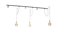 Qazqa - 1-Phase Rail System with 3 spotlights and 3 Pendant Lamp I Pendant Light Ceilings Gold - Cavalux Jeana- - Modern - Suitable for LED GU10 | 3 Way Light - Aluminium Surface-Mounted spotway lig