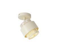 Qazqa Adjustable Spotlight, Ceiling Light - Kora - Beige, e27, max. 15W, 23cm, Round, Ideal for Kitchen, and Living Room