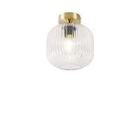 Qazqa - Art Deco Ceiling Lamp I Ceiling Flush Light Brass - Karel- - Art Deco - Suitable for LED E27 | 1 Light - Glass Flush Ceiling Light - Suitable for Living Room I Kitchen I Bedroom I