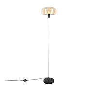 Qazqa Art Deco Floor lamp, Standing lamp - bizle - Amber, Round, max. 25W, e27, 146cm, Living Room