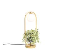 Qazqa - Art Deco Table Lamp I Table Light Gold with White Glass - Isabella- - Art Deco - Suitable for LED G9 | 1 Light - Steel Table lamp - Suitable for Living Room I Bedroom I