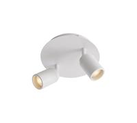 Qazqa Bathroom Adjustable Spotlight, Ceiling Light - ducha - White, gu10, max. 10W, 20cm, Round, 2-Way, IP44, Ideal for Kitchen, and Living Room