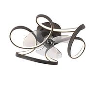 Qazqa - Ceiling Fan with Light Black incl. LED - Mandy- - Design | 1 Light - Steel Fan Light - Suitable for Bedroom I