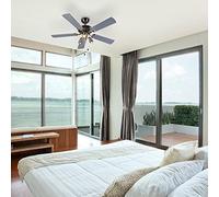 Qazqa - Ceiling Fan with Light Gray - Mistral 42- - Modern - Suitable for LED GU10 | 3 Light - Steel Fan Light - Suitable for Bedroom I