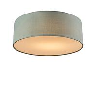 Qazqa - Ceiling Lamp I Ceiling Flush Light Green 30 cm incl. LED - Drum LED- - Modern LED Module | 1 Light - Fabric Flush Ceiling Light - Suitable for Living Room I Kitchen I Bedroom I