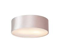 Qazqa - Ceiling Lamp I Ceiling Flush Light Pink 30 cm with Golden Inside - Drum- - Modern - Suitable for LED E27 | 2 Light - Fabric Flush Ceiling Light - Suitable for Living Room I Kitchen I Bedroom
