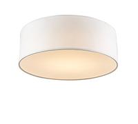 Qazqa - Ceiling Lamp I Ceiling Flush Light White 30 cm incl. LED - Drum LED- - Modern | 1 Light - Fabric Flush Ceiling Light - Suitable for Living Room I Kitchen I Bedroom I