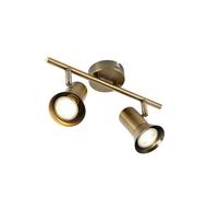 Qazqa - Ceiling Spotbar I Spotlight Ceiling bar Bronze rotatable and tiltable - Karin 2- - Modern - Suitable for LED GU10 | 2 Way Light - Steel Surface-Mounted spotway Light - Suitable for Living ro