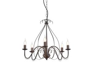 Qazqa - Classic Chandelier Rust Brown 5-Light - Giuseppe 5- - Country - Suitable for LED E14 | 5 Light - Steel Chandeliers - Suitable for Living Room I Kitchen I