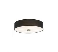 Qazqa - Country Ceiling Lamp I Ceiling Flush Light 50cm Black - Drum Jute- - Modern - Suitable for LED E27 | 4 Light - Fabric Flush Ceiling Light - Suitable for Living Room I Kitchen I Bedroom I