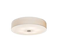 Qazqa - Country Ceiling Lamp I Ceiling Flush Light White 70 cm - Drum Jute- - Modern - Suitable for LED E27 | 6 Light - Fabric Flush Ceiling Light - Suitable for Living Room I Kitchen I Bedroom I