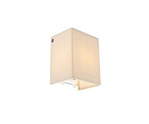Qazqa - Country Wall Lamp I Wall Light Beige - Vete- - Modern - Suitable for LED E27 | 1 Light - Fabric Wall Light - Suitable for Living Room I Kitchen I Bedroom I