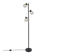 Qazqa - Design Floor lamp Black 3-Light Adjustable - Mesh- - Modern - Suitable for LED E14 | 3 Light - Steel Floor lamp - Suitable for Living Room I Bedroom I