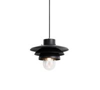 Qazqa Design Outdoor Pendant lamp, Pendant Light for Garden - Morty - Black, max. 40W, e27, 28.5cm, IP44, Round