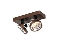 Qazqa - Design Spotlight Ceiling Dark Bronze Adjustable 2-Way Light - Go- - Design - Suitable for LED G9 | 2 Way Light - Aluminium Surface-Mounted spotway Light - Suitable for Living Room I Kitchen