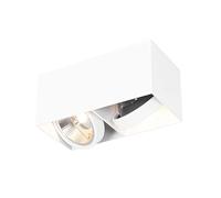 Qazqa - Design Spotlight Ceiling White Rectangular AR111 2-Way Light - Box- - Design - Suitable for LED GU10 | 2 Way Light - Aluminium Surface-Mounted spotway Light - Suitable for Living Room I Kitc