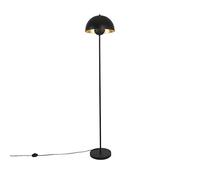 Qazqa - Industrial Floor lamp Black with Gold 160 cm - Magnax- - Industrial - Suitable for LED E27 | 1 Light - Steel Floor lamp - Suitable for Living Room I Bedroom I