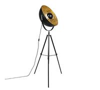 Qazqa - Industrial Floor lamp Tripod Black - Magna 50 Eglip- - Modern - Suitable for LED E27 | 1 Light - Steel Floor lamp - Suitable for Living Room I Bedroom I