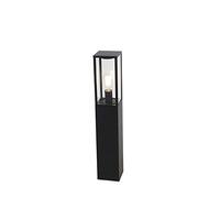 Qazqa - Industrial Outdoor Pole I Bollard I Post lamp Black 80 cm IP44 - Charlois Garden- - Industrial - Suitable for LED E27 | 1 Light - Aluminium Bollard Light - Suitable for