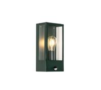 Qazqa Industrial Outdoor Wall lamp with Motion Sensor, Wall Light for Garden - Rotterdam - Green, max. 60W, e27, 16cm, IP44, Rectangle