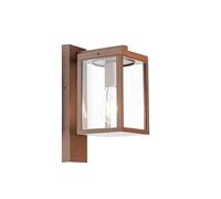 Qazqa - Industrial Outdoor Wall Lantern Rust Brown IP44 - Charlois Garden- - Industrial - Suitable for LED E27 | 1 Light - Aluminium Outdoor Wall Light - Suitable for