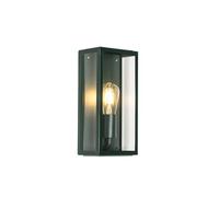 Qazqa - Industrial Outdoor Wall Light Dark Green with Glass IP44 - Rotterdam Garden- - Industrial - Suitable for LED E27 | 1 Light - Stainless Steel Outdoor Wall Light - Suitable for