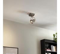 Qazqa - Industrial Spotlight Ceiling Steel I Nickel Matt I Satin rotatable and tiltable - Suplux- - Industrial - Suitable for LED GU10 | 1 Way Light - Steel Surface-Mounted spotway Light - Suitable