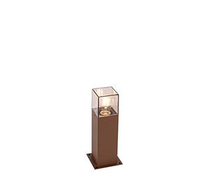 Qazqa - Industrial Standing Outdoor Pole I Bollard I Post lamp Rust Brown 30 cm IP44 - Denmark Garden- - Industrial - Suitable for LED E27 | 1 Light - Aluminium Bollard Light - Suitable for