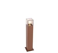 Qazqa - Industrial Standing Outdoor Pole I Bollard I Post lamp Rust Brown 50 cm IP44 - Denmark Garden- - Industrial - Suitable for LED E27 | 1 Light - Aluminium Bollard Light - Suitable for