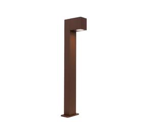 Qazqa - Industrial Standing Outdoor Pole I Bollard I Post lamp Rust Brown 65 cm IP44 - Baleno Garden- - Modern - Suitable for LED GU10 | 1 Light - Aluminium Bollard Light - Suitable for