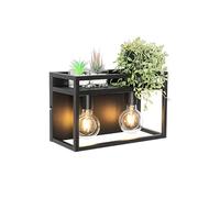 Qazqa - Industrial Wall Lamp I Wall Light Black with Rack 2-Lights - Cage Rack- - Industrial - Suitable for LED E27 | 2 Light - Steel Wall Light - Suitable for Living Room I Kitchen I Bedroom I