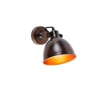Qazqa - Industrial Wall Lamp I Wall Light Copper with Brass Adjustable - Liko- - Industrial - Suitable for LED E27 | 1 Light - Steel Wall Light - Suitable for Living Room I Kitchen I Bedroom I