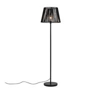 Qazqa Japandi Outdoor Floor lamp with Shade, Standing lamp for Garden - Virginia - Black, max. 15W, e27, 155cm, IP44, Round