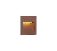 Qazqa led Modern Outdoor recessed wall Light, Built in wall Light for Garden - gem - Rust Brown, incl. 2.7W lightsource, Integrated led, 10.5cm, IP54, Square