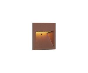 Qazqa led Modern Outdoor recessed wall Light, Built in wall Light for Garden - gem - Rust Brown, incl. 2.7W lightsource, Integrated led, 10.5cm, IP54, Square