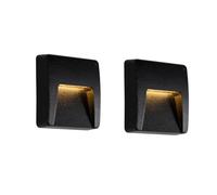 Qazqa led Modern Outdoor wall Light Black Square 12cm gem | Integrated led, incl. 3W light source, IP65