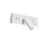 Qazqa led Modern Wall lamp, Wall Light - Modric - White, Rectangle, incl. 32W lightsource, Integrated led, 2700K, Warm White, dimmable, 2-Way, 30cm, Ideal for Hall Way, Office, Kitchen, Bedroom, and