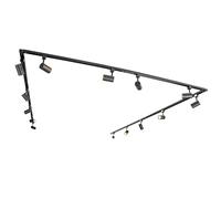 Qazqa - Modern 1-Phase Rail System with 14 Spots Black - Jeana- - Modern - Suitable for LED GU10 | 14 Way Light - Steel Surface-Mounted spotway Light - Suitable for Bedroom I