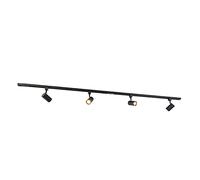 Qazqa - Modern 1-Phase Rail System with 4 Spots Black - Jeana- - Modern - Suitable for LED GU10 | 4 Way Light - Steel Surface-Mounted spotway Light - Suitable for Bedroom I